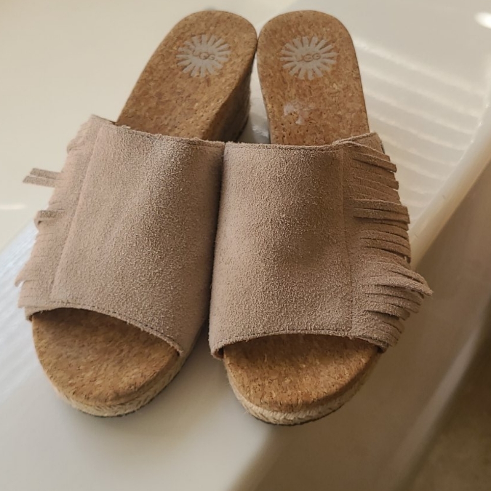 Tan Uggs wedges